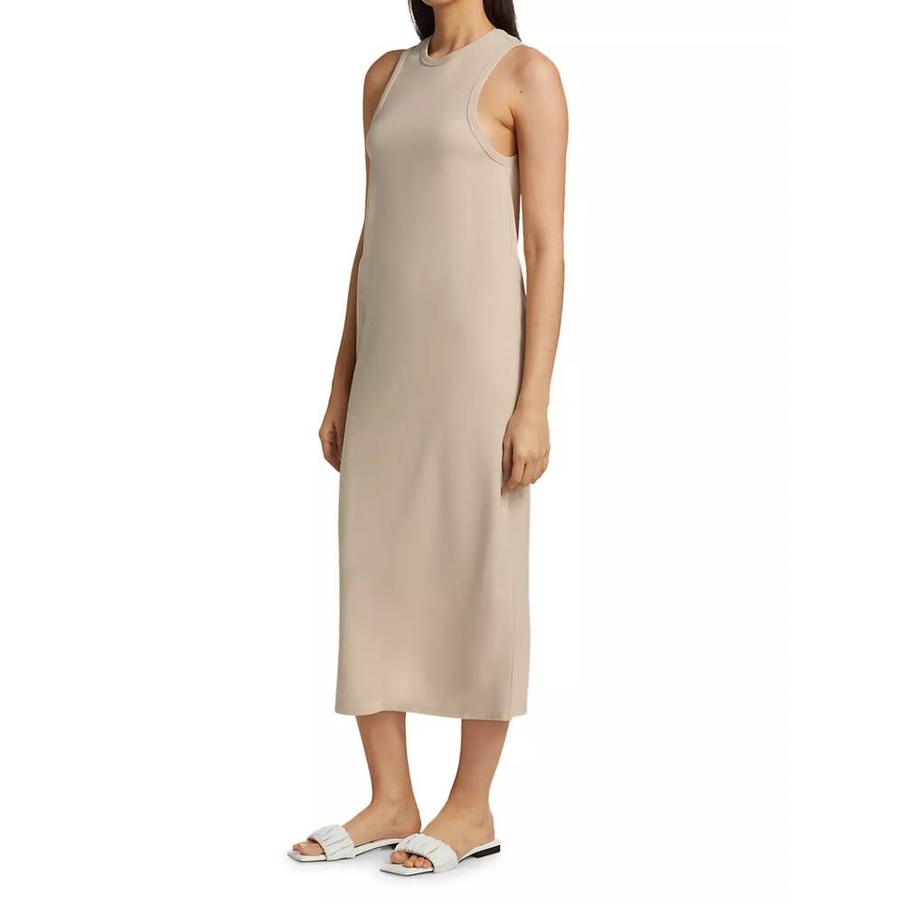 Deveaux New York‎ Ally Sleeveless Midi Dress Jersey in Beige Size XS